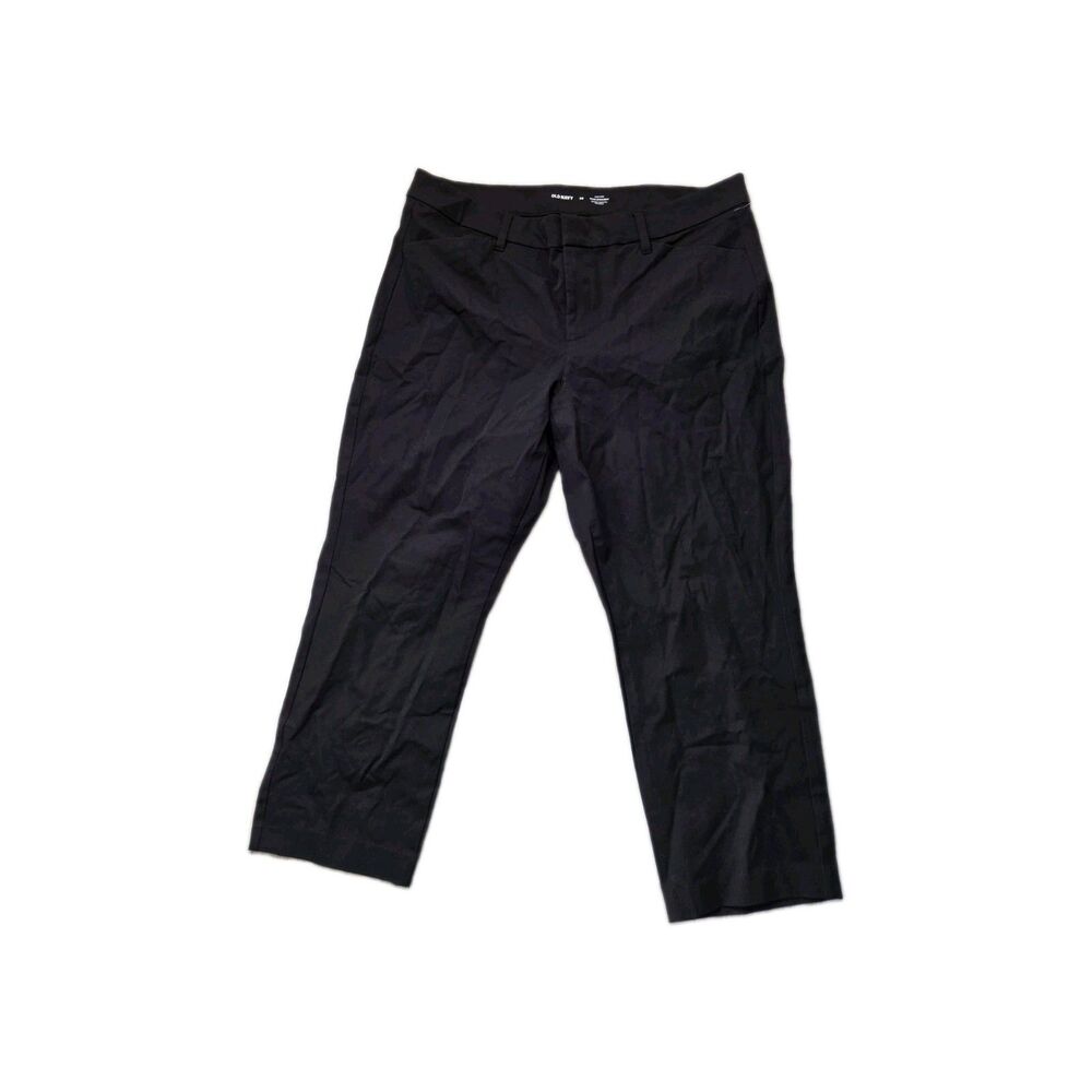 NWT Old Navy Pixie Straight Pants Womens 20 Black High Rise Stretch